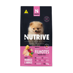 Ração Nutrive Select Cães Filhotes Raças Pequenas Frango e Arroz 15kg